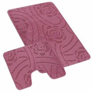 Bellatex Bany fürdőszobaszőnyeg szettrózsák lila, 60 x 100 cm, 60 x 50 cm kép