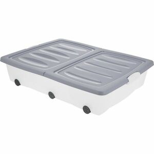 Tárolódoboz kerekekkel, 80 x 60 x 17 cm, szürke kép