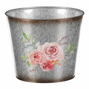 Rózsa virágtartó, 18 x 15 x 18 cm, fém kép