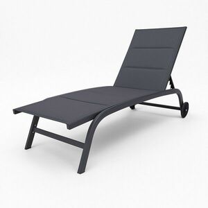 Kerti nyugágy kerekekkel 184 x 60 x 35 cm, sötétszürke kép