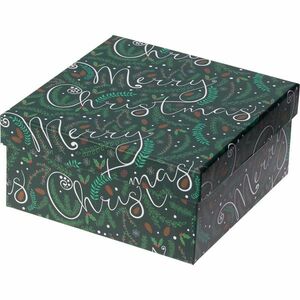 Karácsonyi ajándékdoboz, zöld, 14, 5x7x14, 5 cm kép