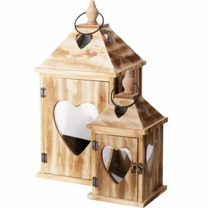 Fából készült lámpás szett Szív, 2 db kép