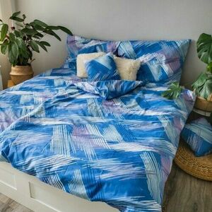 Blue righe pamut ágyneműhuzat, 140 x 200 cm, 70 x 90 cm, 40 x 40 cm kép