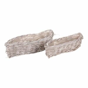 Könycsepp fonott virágtartó szett 2 db, fehér kép