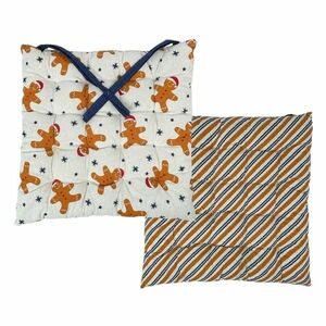 Home Elements Mézeskalács steppelt ülőpárna fehér, 40 x 40 cm kép