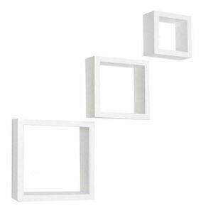 Kvadro polc fehér, 3 darabos szett kép