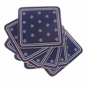 Virágok parafa poháralátét kék, 10 x 10 cm, 6 db-os szett kép