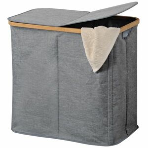 Kesper 19598 Kettős fedeles szennyeskosár, szürke, 50 x 54, 5 x 33 cm kép