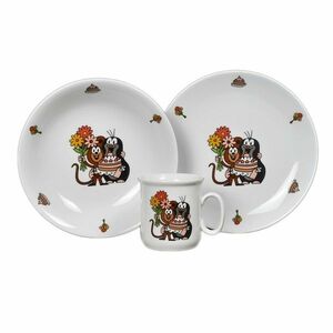 Thun 3 részes gyermek étkészlet Krtek és Tort kép