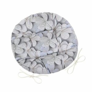 Bellatex DITA ülőpárna kerek, steppelt, virágszürke, 40 cm kép