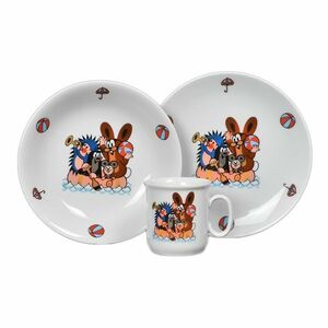 Thun 3 részes gyermek étkészlet Krtek a csónakban kép