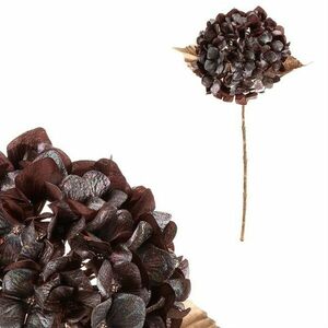 Művirág, vágott hortenzia, barna, aranyozással, 65cm kép