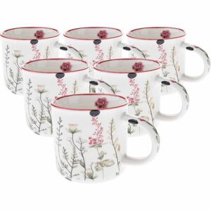 6 darab porcelán bögre Nyári rét 230 ml, piros kép