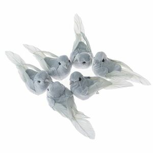 Szürke madarak szett klipszel, 8, 5 cm, 6 db kép