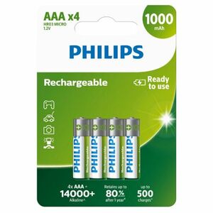 Philips AAA 1, 2 V újratölthető elem, 4 db kép