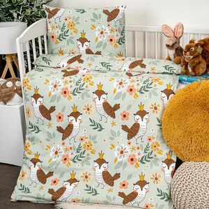 4Home Owlet gyerek pamut ágyneműhuzat kiságyba, 100 x 135 cm, 40 x 60 cm kép