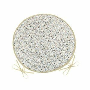 Bellatex EMA Virágok kerek ülőpárna, simabézs-kék, 40 cm kép