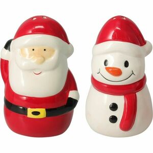 Karácsonyi kerámia só- és borsszóró Santa ésHóember kép