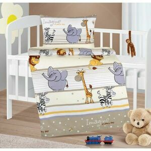 Bellatex Gyermek pamut ágynemő Agáta Safari bézs, 90 x 135 cm, 45 x 60 cm kép