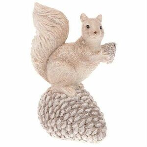 Téli dekoráció Mókus tobozzal, polirezín kép