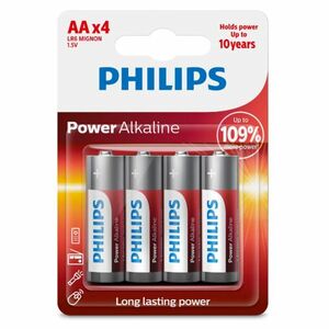 Philips AA 1, 5 V Power Alkaline elem, 4 db kép