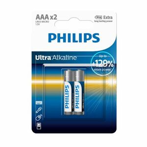 Philips AAA 1, 5 V Ultra Alkaline elem, 2 db kép
