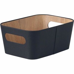 Kitchisimo 2 db tároló kosár szett 26 × 18 × 11cm, fekete, S kép