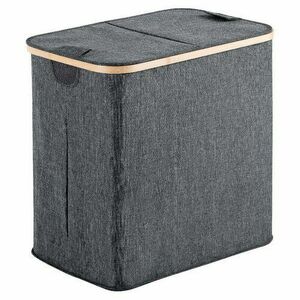 GEDY 133808 Yoshi szennyeskosár 53 x 51 x 34 cm, bambusz, szürke kép