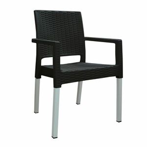 Kerti egymásra rakható szék Ratan Lux, antracit kép