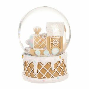 Mézeskalács vonat II karácsonyi hógömb , poliréz, 10 cm kép