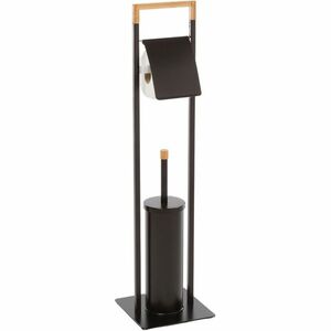 Spirella Toalettpapír tartó kefével Chic 75 x 19 x 19 cm, fekete kép