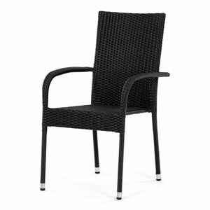 Autronic Kerti szék, fém, polirattan, fekete, AZC-S2113 BK kép