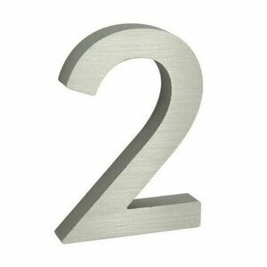 Alumínium "2" házszám, 3D, köszörült felület kép
