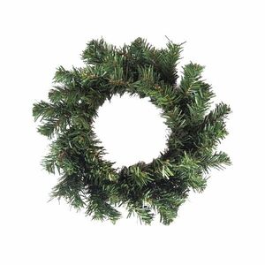 Zöld műkoszorú, díszítetlen, átmérő 30 cm., 30 cm átmérőjű kép