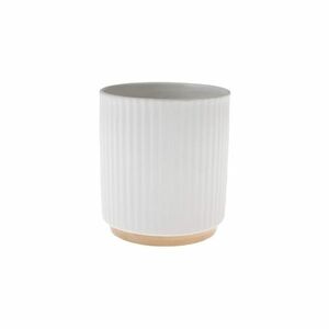 Kerámia virágcserép bambusz talppal, 12 x 12 x 13cm kép