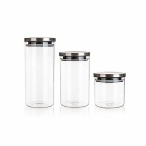 Banquet Freia üveg élelmiszer tároló szett fedővel, 3 db kép