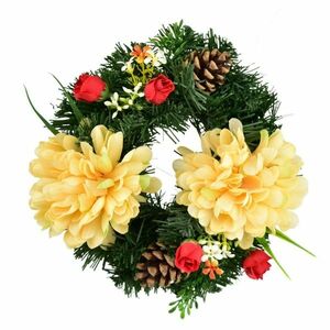 Halottak napi koszorú Narancssárga krizantémok, 20 cm kép