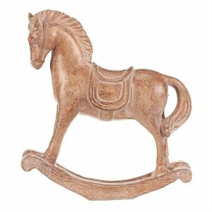 Dekoráció hintaló 19 cm, polirezín, fa utánzat kép