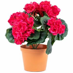 Mű muskátli virágcserépben rózsaszín, 26 x 10 x 10 cm kép