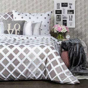 4Home Geometric szürke micro ágynemű, 140 x 200 cm, 70 x 90 cm kép