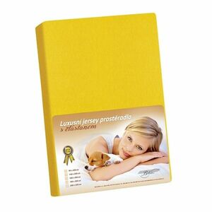 Jersey lepedő elasztánnal, sárga, 140 x 200 cm kép