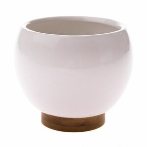 Kerámia virágcserép Ball fehér, 12 x 10 cm kép