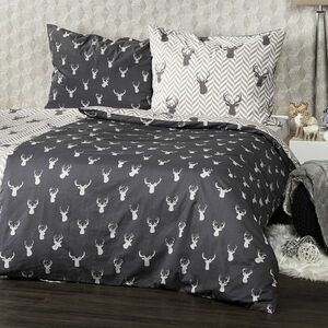 4Home Reindeer pamut ágyneműhuzat, 220 x 200 cm, 2 db - 70 x 90 cm, 220 x 200 cm, 2 db 70 x 90 cm kép