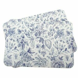 Virágok parafa alátét, kék, 2 db-os szett kép