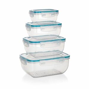 Banquet Leya műanyag tárolódoboz készlet fedővel, 4 db kép