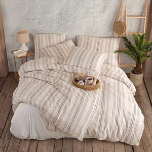 4Home Stripes pamut ágyneműhuzat taupe, 140 x 200 cm, 70 x 90 cm kép