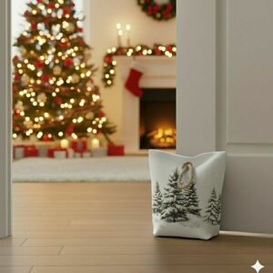 Karácsonyi ajtóütköző Téli táj , 22 x 23 cm kép