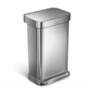 Simplehuman pedálos szemeteskosár 45 l, ezüst, 45 l kép