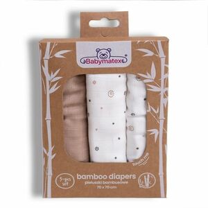 Babymatex Csillagok bambusz pelenkák, 70 x 70 cm, 3 db-os szett kép