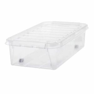 SmartStore Classic tárolódoboz fehér klipszekkel és kerekekkel , 31 l, 31 l kép